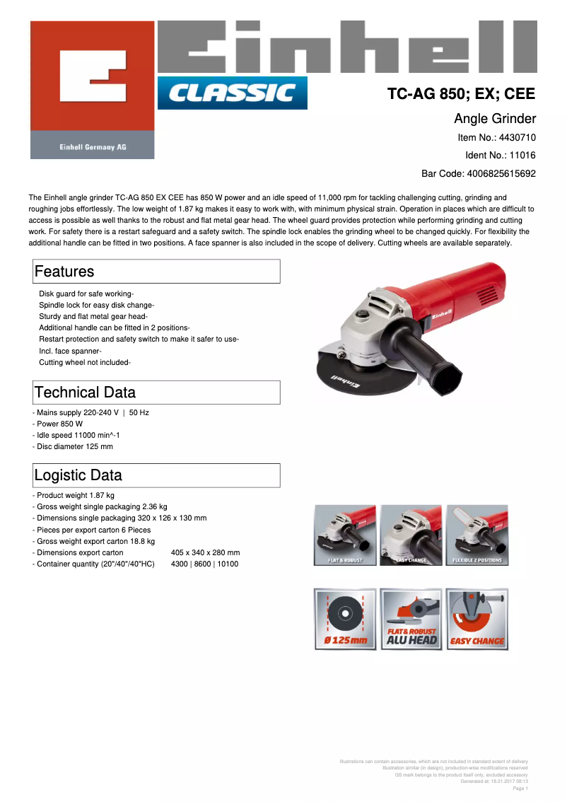 Image de la première page du manuel de l'appareil TC-AG 850