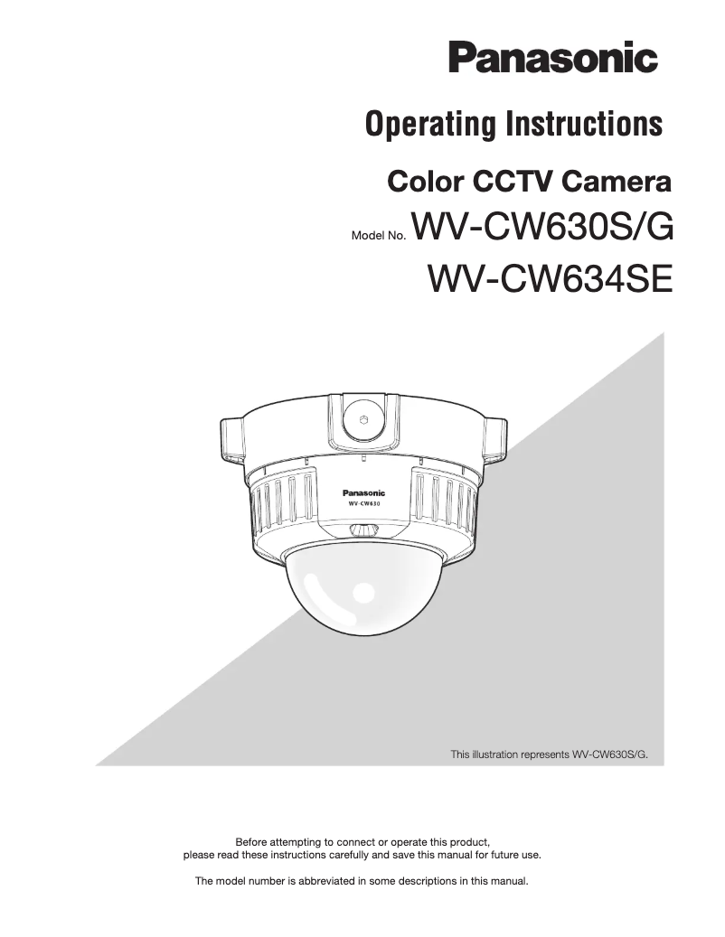 Page 1 de la notice Manuel utilisateur Panasonic WV-CW634S