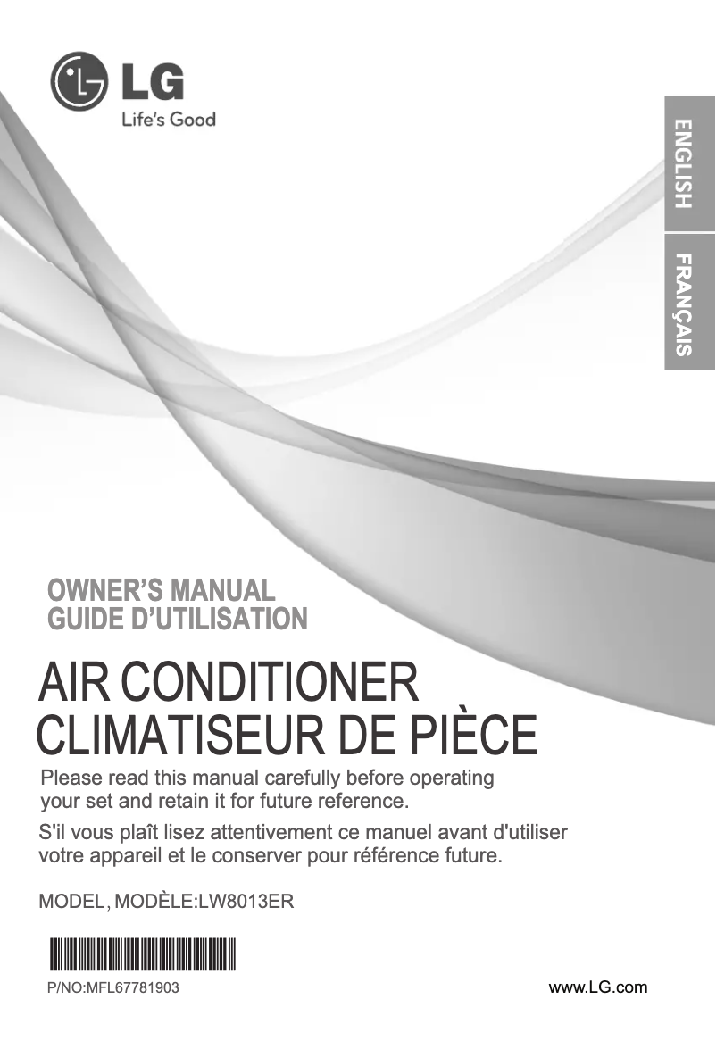 Page 1 de la notice Manuel utilisateur LG LW8013ER