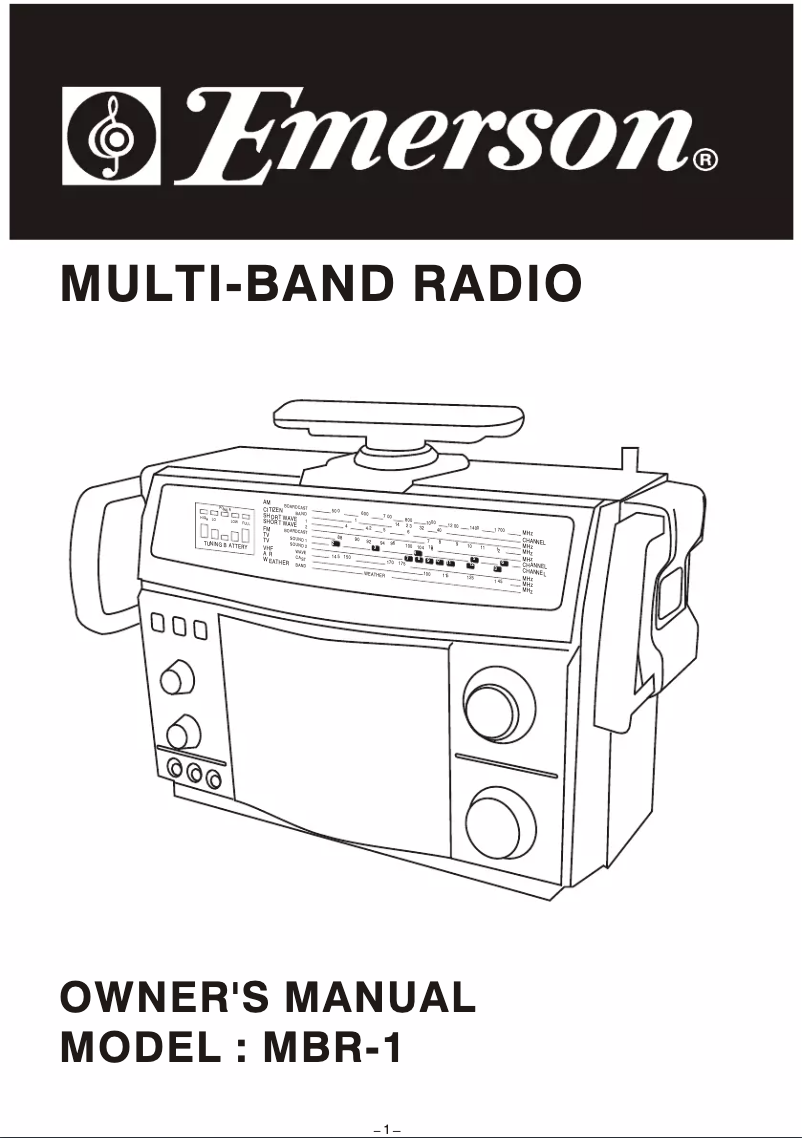 Page n°1 - Manuel utilisateur Emerson MBR1