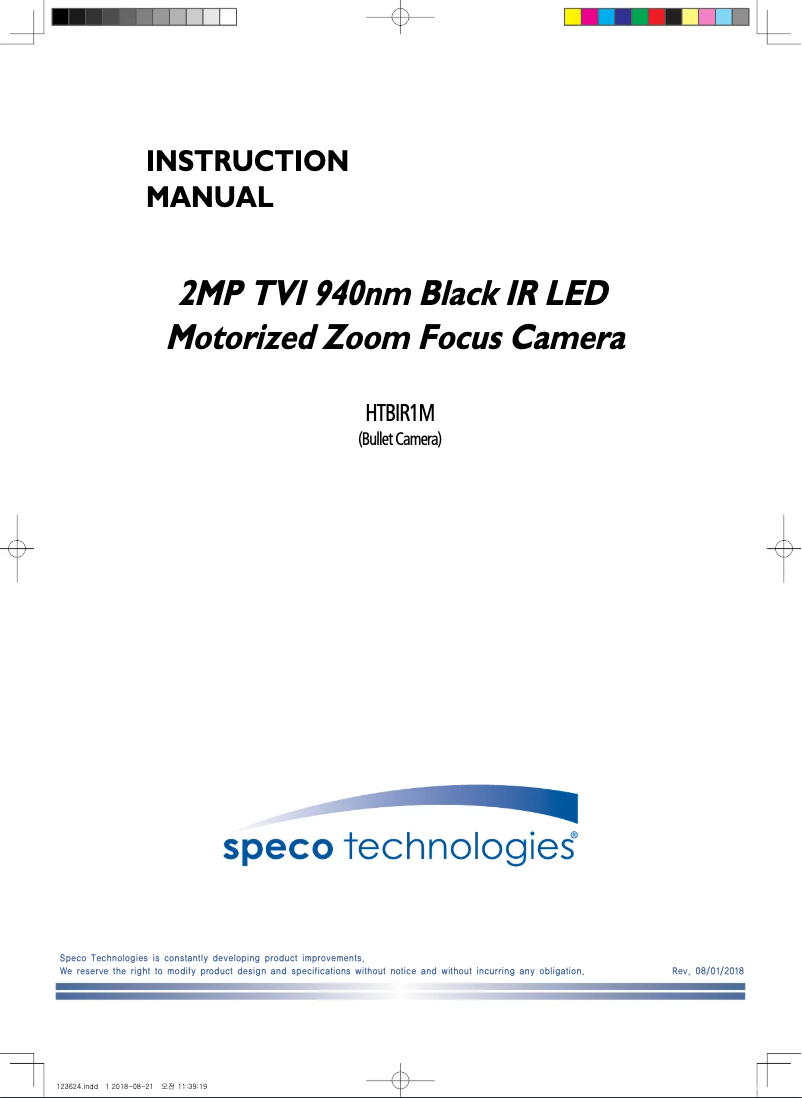 Page 1 de la notice Manuel utilisateur Speco Technologies HTBIR1M