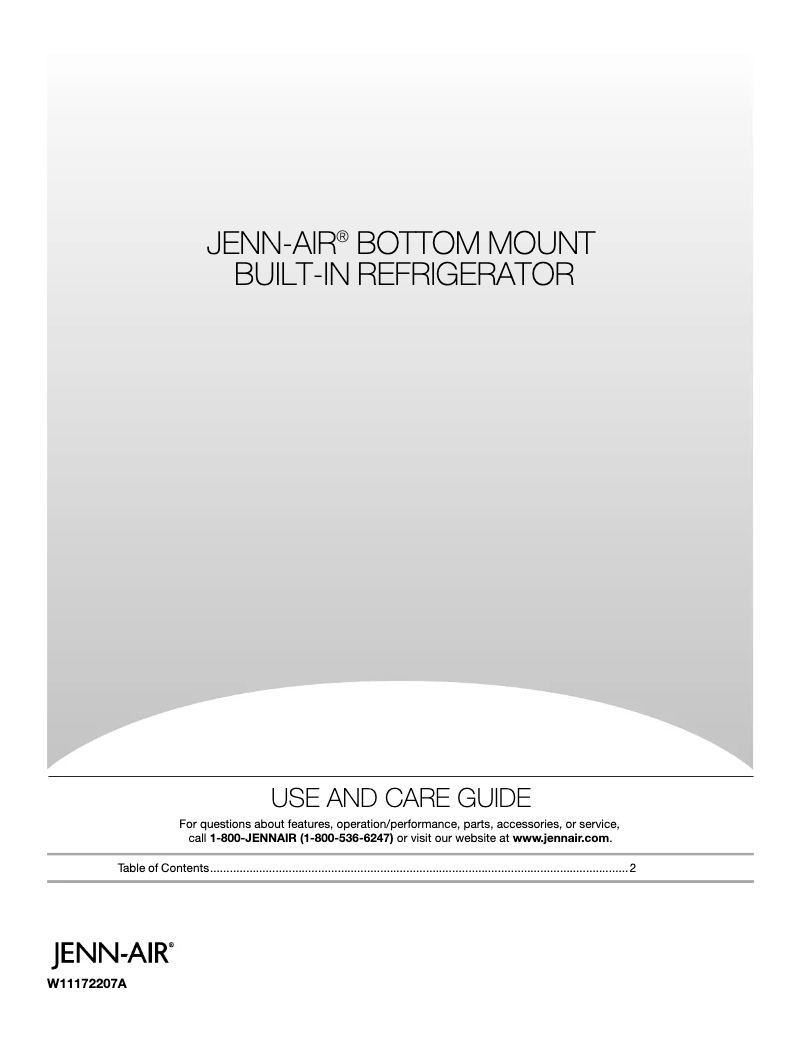 Page 1 de la notice Manuel d'utilisation et d'entretien JennAir JBBFX24NHX