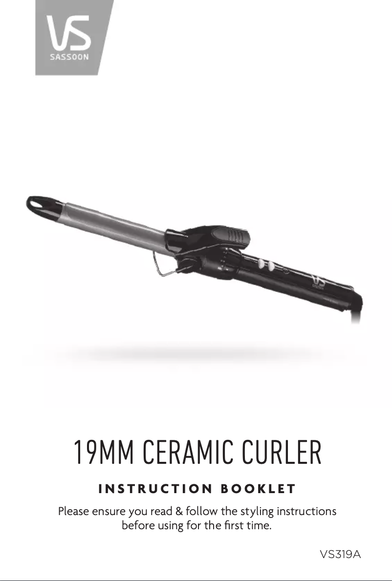 Page 1 de la notice Manuel utilisateur VS Sassoon Ceramic Curler 19mm VS319A