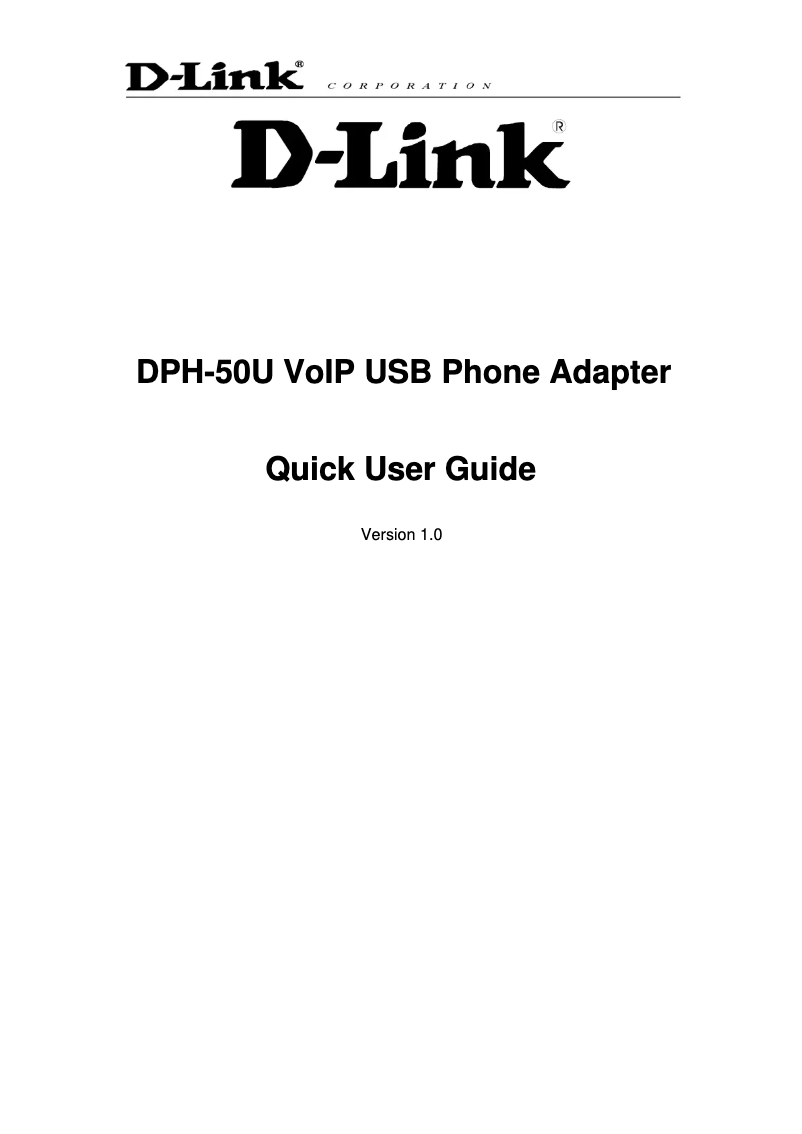 Page 1 de la notice Manuel utilisateur D-Link DPH-50U