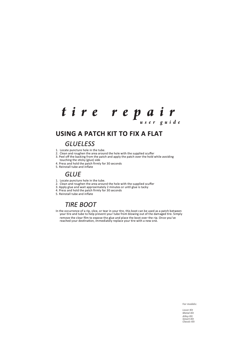 Page 1 de la notice Manuel utilisateur Lezyne Alloy Lever