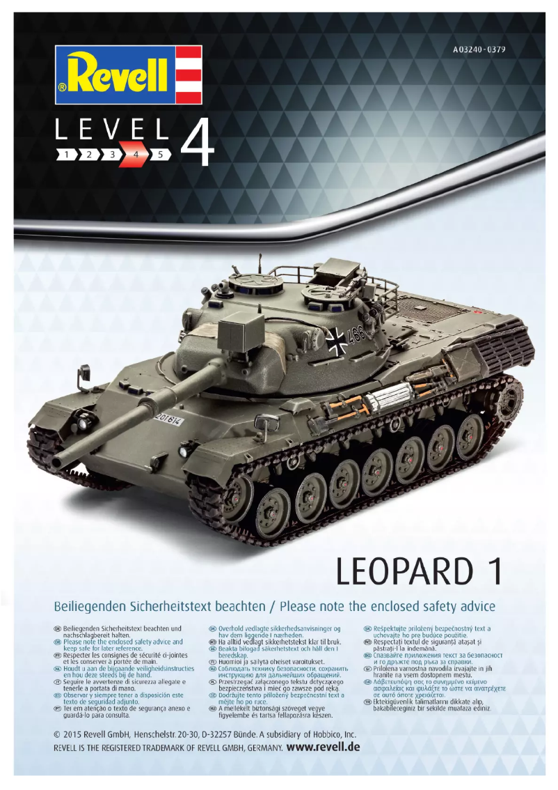 Page n°1 - Manuel utilisateur Revell Leopard 1