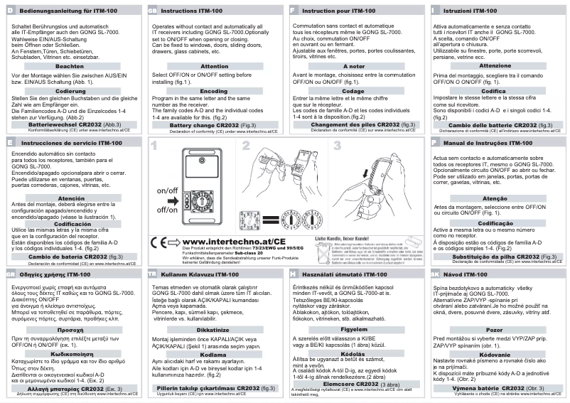 Page n°1 - Manuel utilisateur Intertechno ITM-100