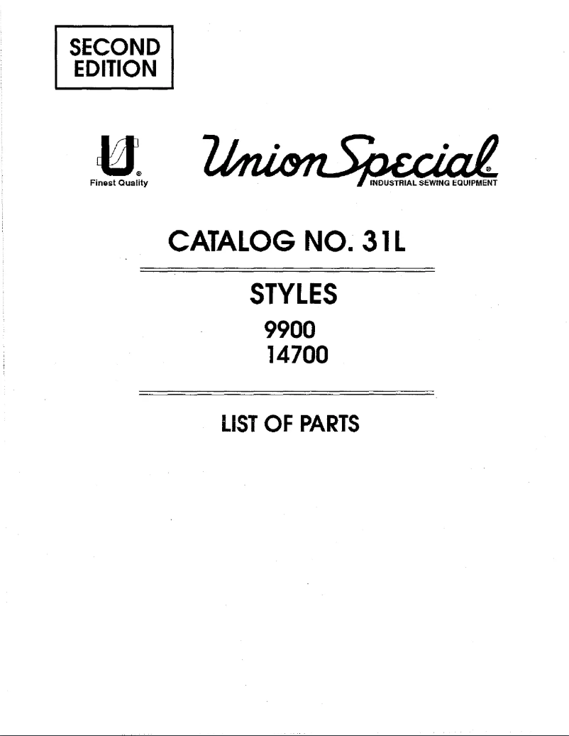 Page 1 de la notice Manuel utilisateur Union Special 14700
