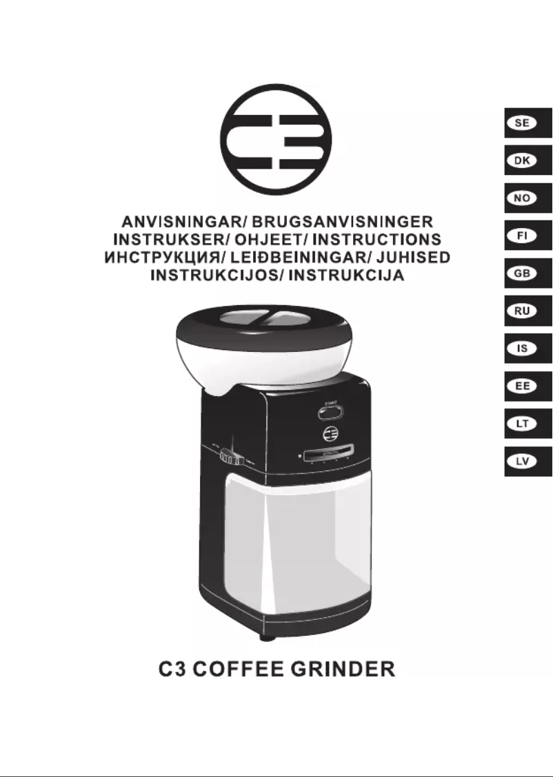 Página 1 del manual Manual de usuario C3 Coffee Grinder