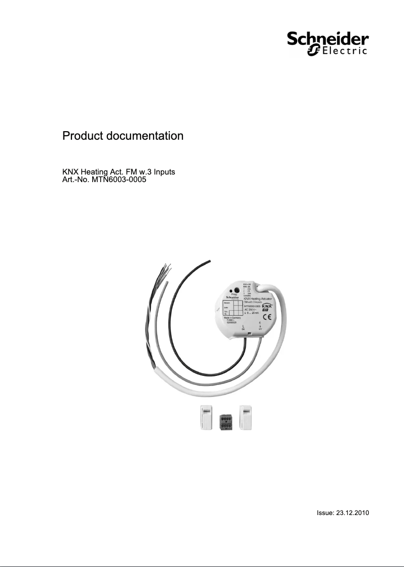 Page 1 de la notice Manuel utilisateur Schneider MTN6003-0005