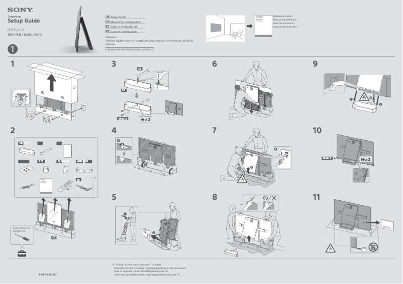 Página 1 del manual Guía de instalación Sony Bravia Oled XBR-65A1E