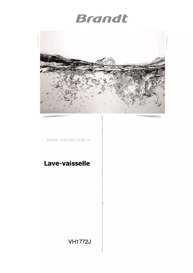 Image de la première page du manuel de l'appareil VH1772J