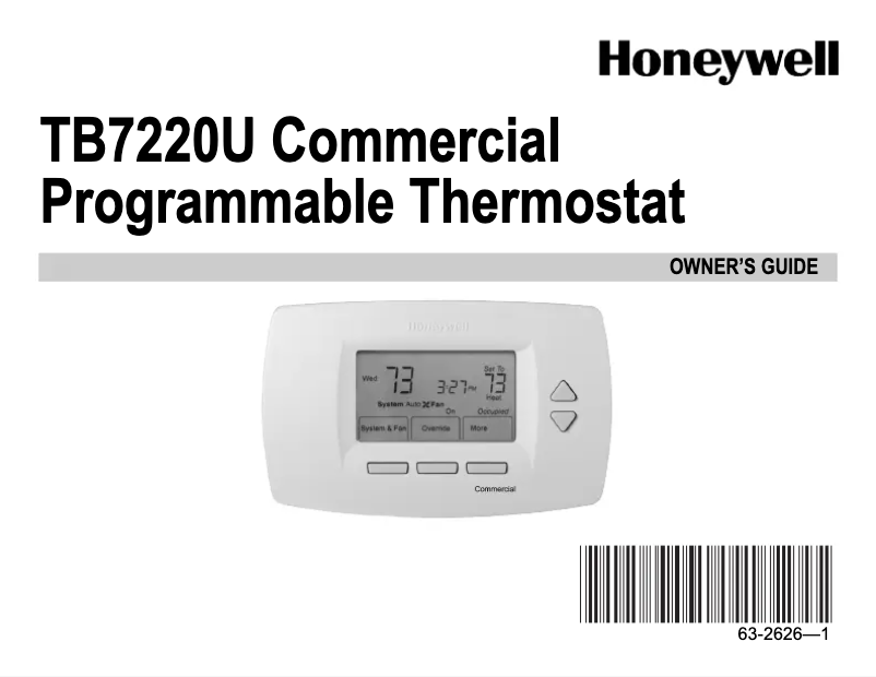 Page n°1 - Manuel utilisateur Honeywell TB7220U