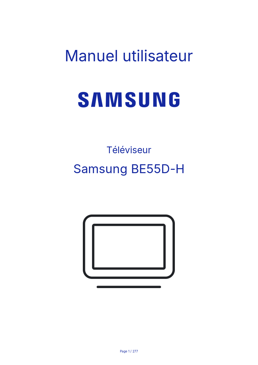 Page n°1 - Manuel utilisateur Samsung BE55D-H