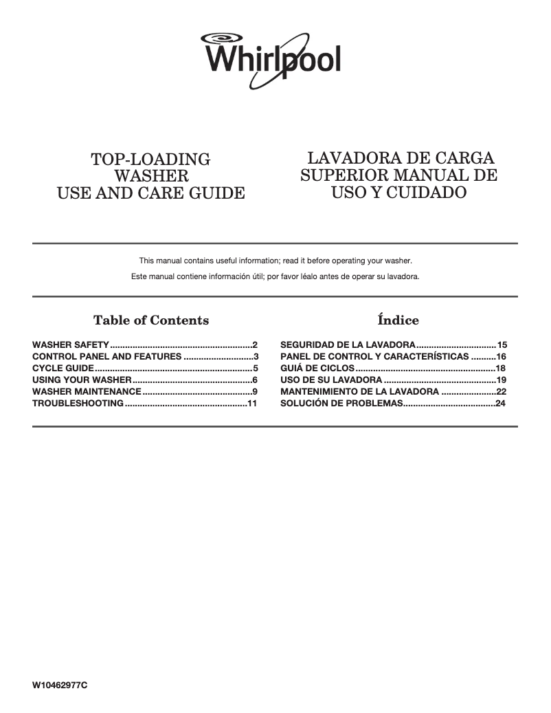 Page n°1 - Instructions / montage Whirlpool 3SWTW4800YQ