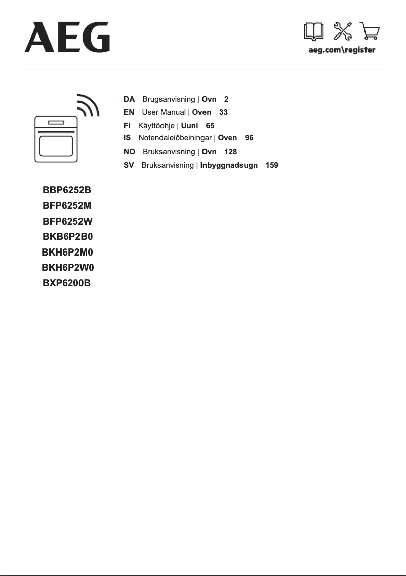 Page 1 de la notice Manuel utilisateur AEG BFP6252M