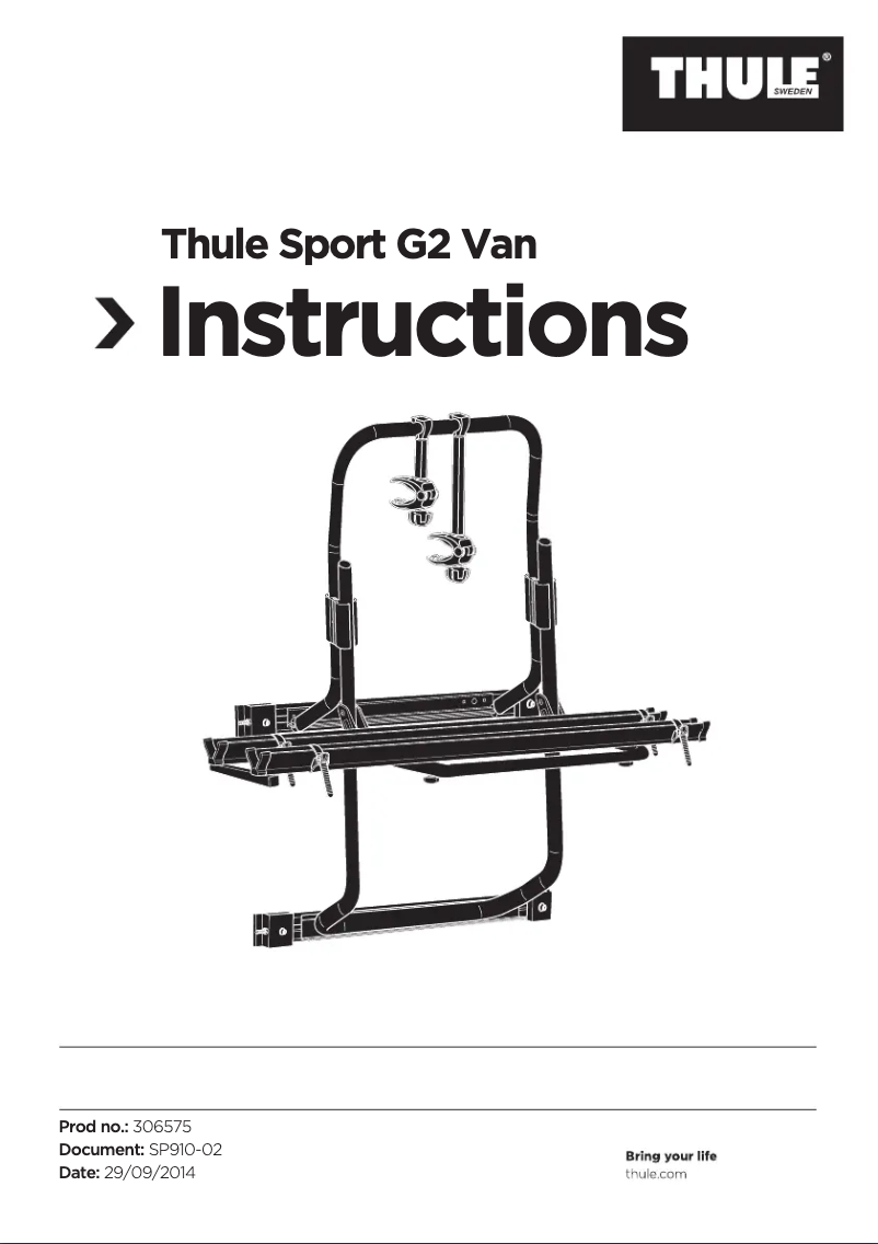 Image de la première page du manuel de l'appareil Sport G2 Van