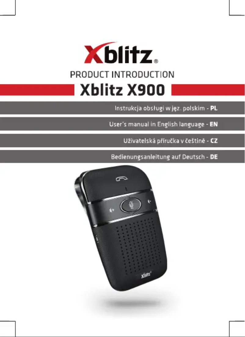 Page 1 de la notice Manuel utilisateur Xblitz X900