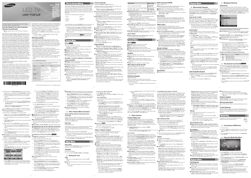 Image de la première page du manuel de l'appareil UN32EH4000F