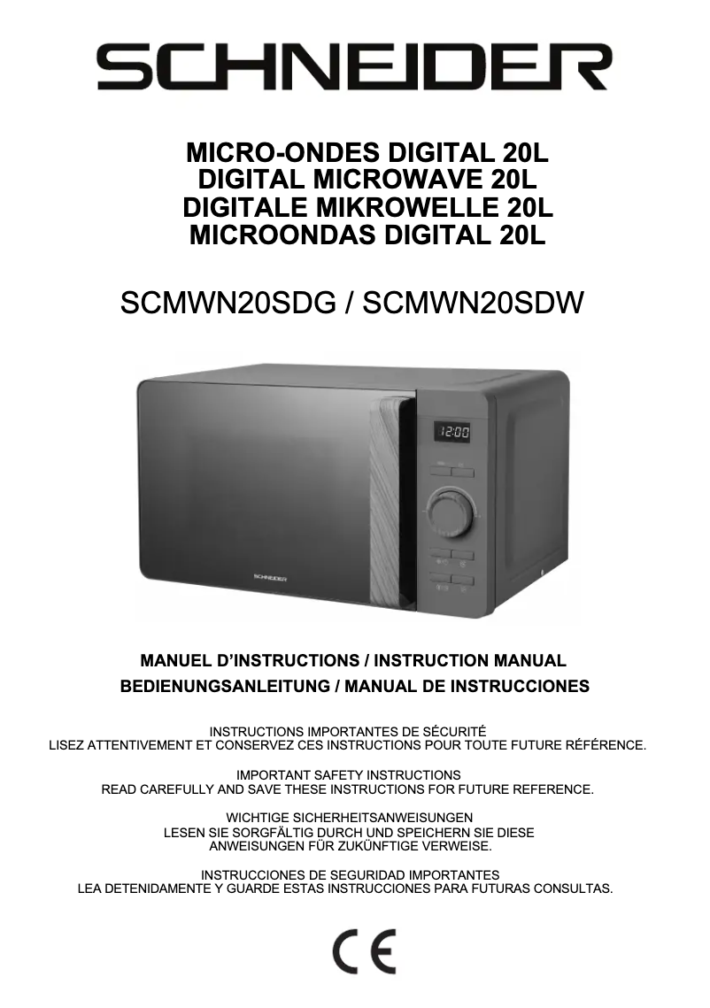 Image de la première page du manuel de l'appareil SCMWN20SDW