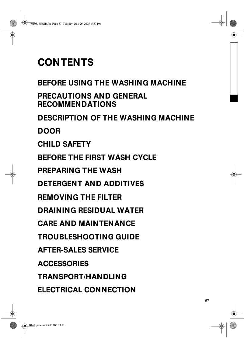 Image de la première page du manuel de l'appareil WAK 1600 EX 5