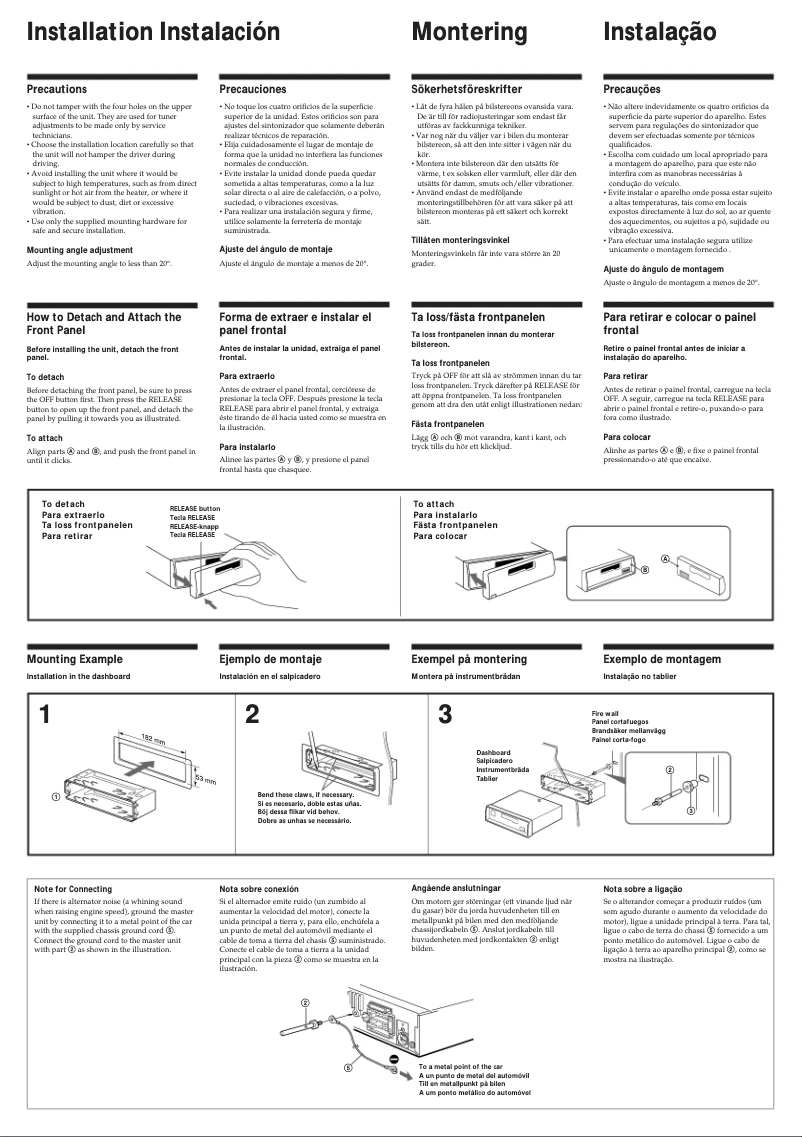 Page 1 de la notice Manuel utilisateur Sony XR-C430RDS