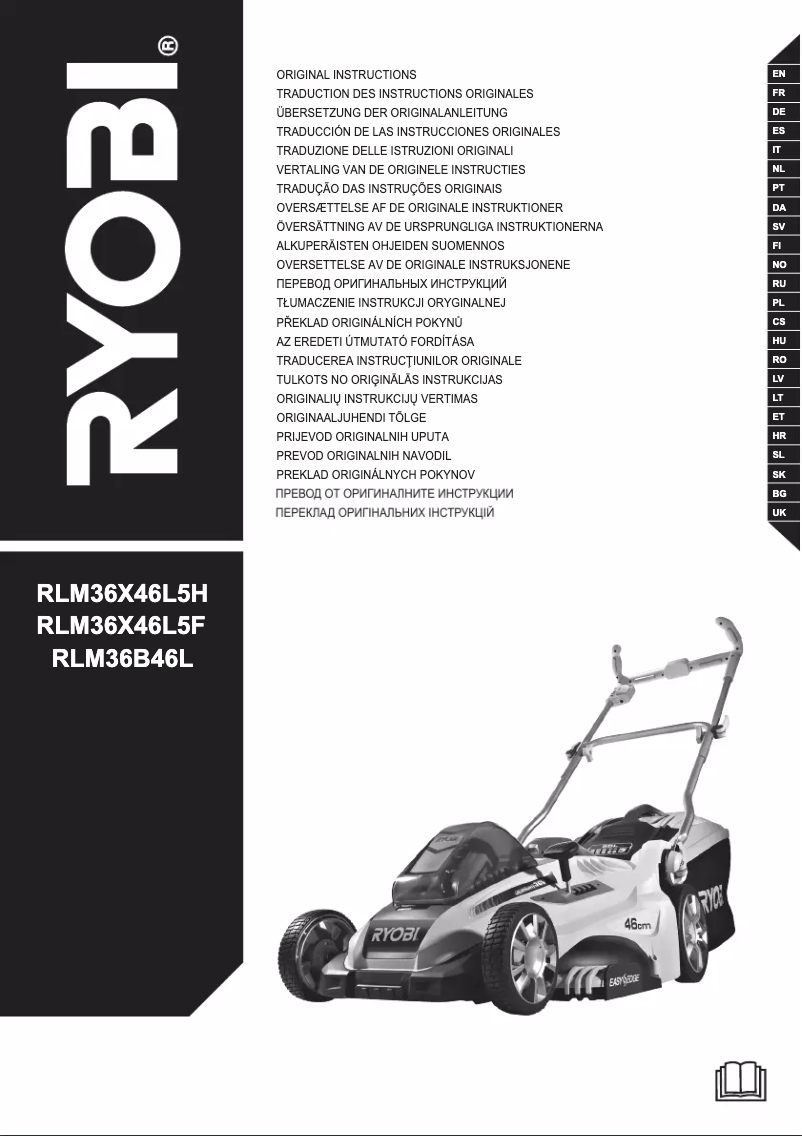 Página 1 del manual Manual de usuario RYOBI RLM36X46L5F