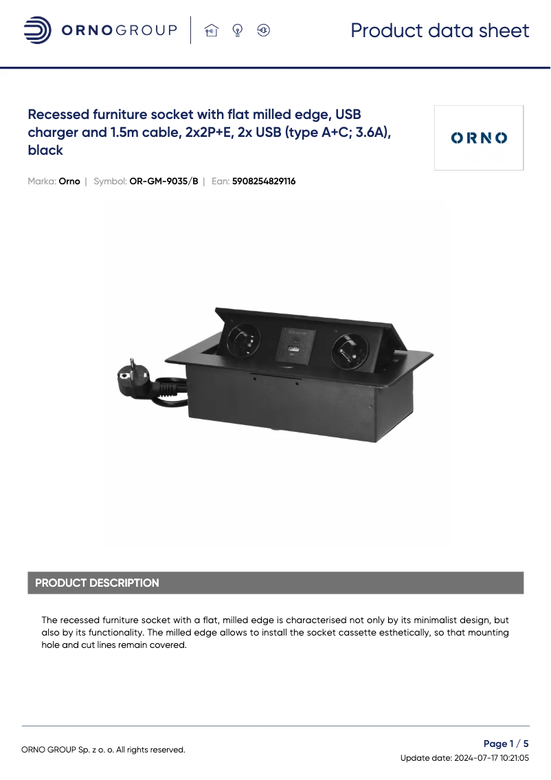 Image de la première page du manuel de l'appareil OR-GM-9035