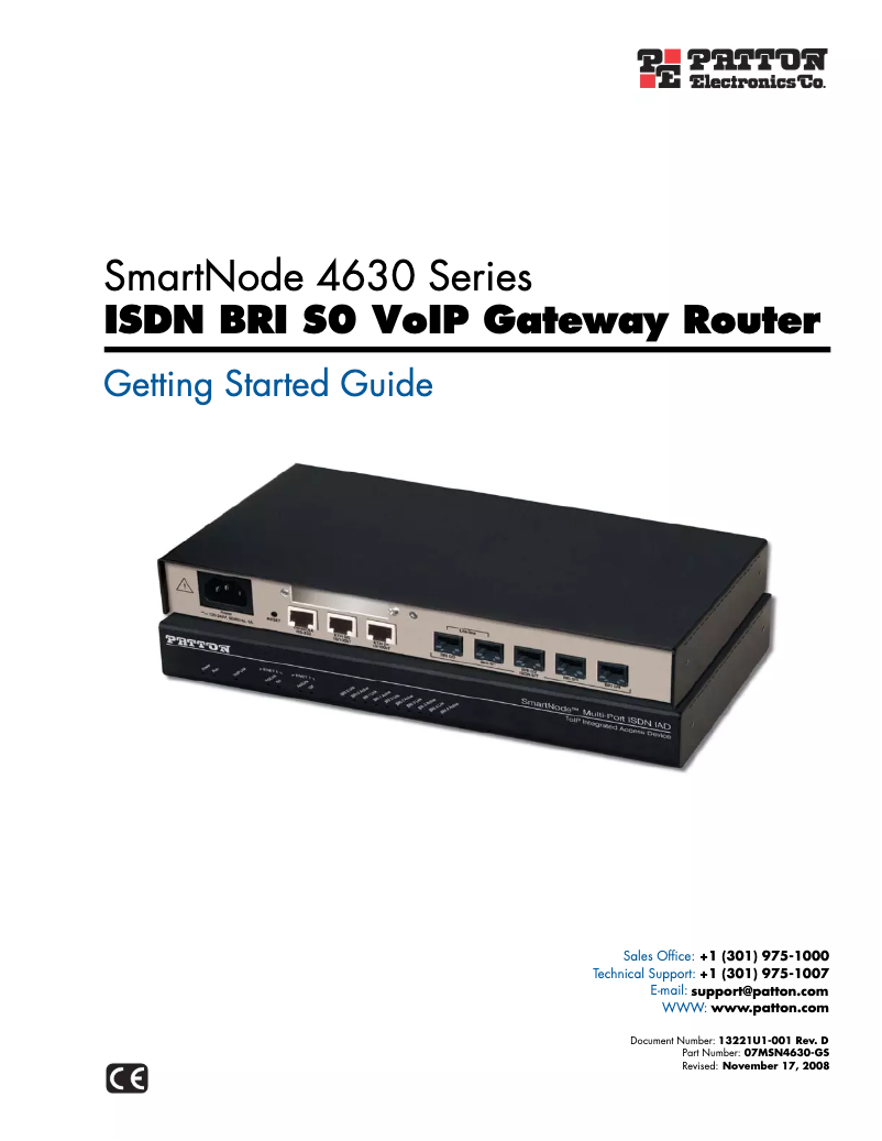 Page n°1 - Manuel utilisateur Patton SmartNode 4634