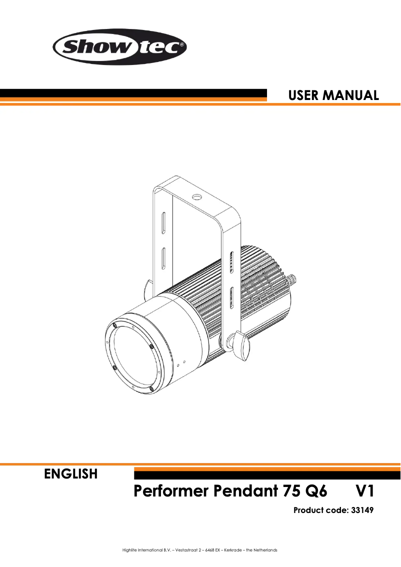 Page 1 de la notice Manuel utilisateur Showtec Performer Pendant 75 Q6