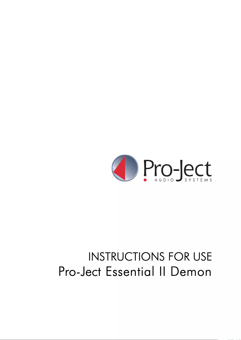 Page 1 de la notice Manuel utilisateur Pro-Ject Essential II Demon
