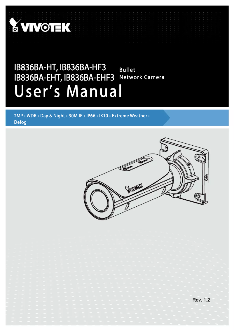 Image de la première page du manuel de l'appareil Bullet IB836BA-EHT