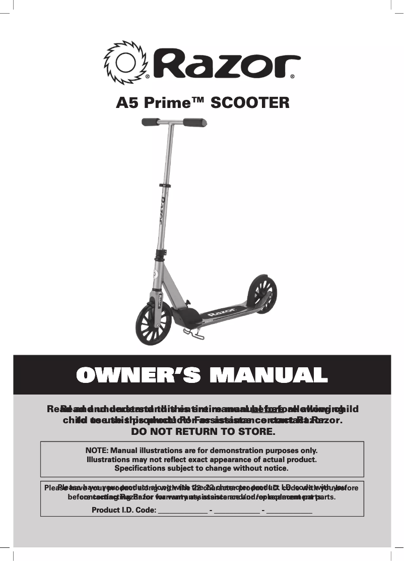 Page 1 de la notice Manuel utilisateur Razor A5 Prime