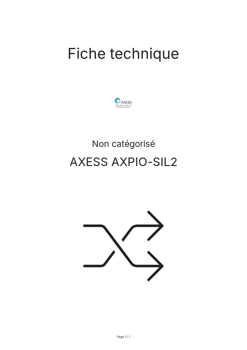 Image de la première page du manuel de l'appareil AXPIO-SIL2