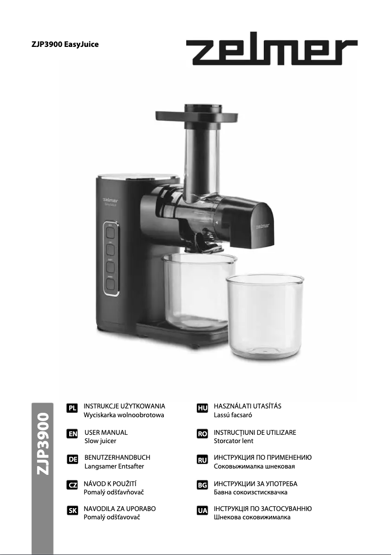 Page n°1 - Manuel utilisateur Zelmer EasyJuice ZJP3900