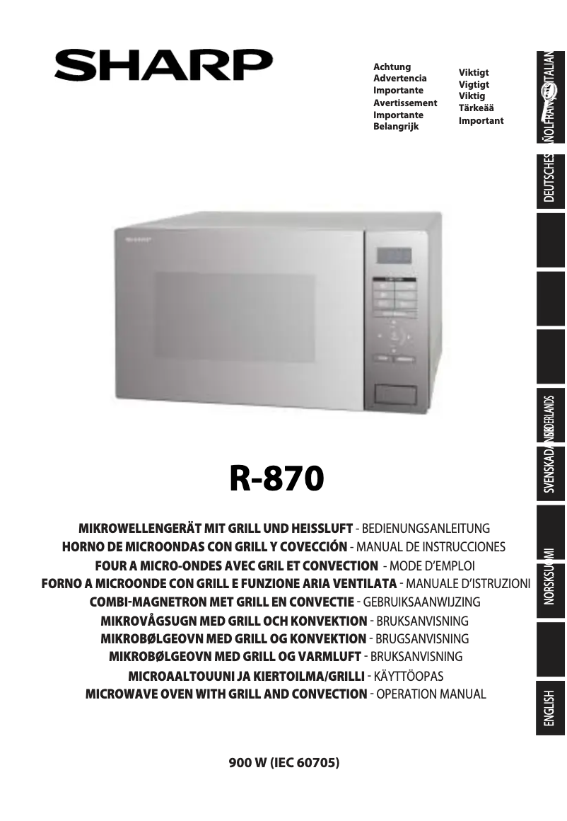 Image de la première page du manuel de l'appareil R-870SLM