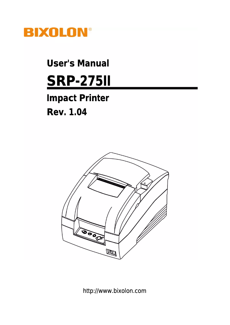 Image de la première page du manuel de l'appareil SRP-275IIAUG