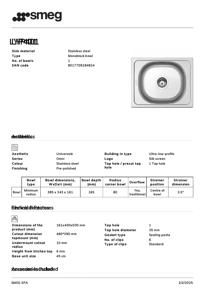 Page n°1 - Manuel utilisateur Smeg LYP401