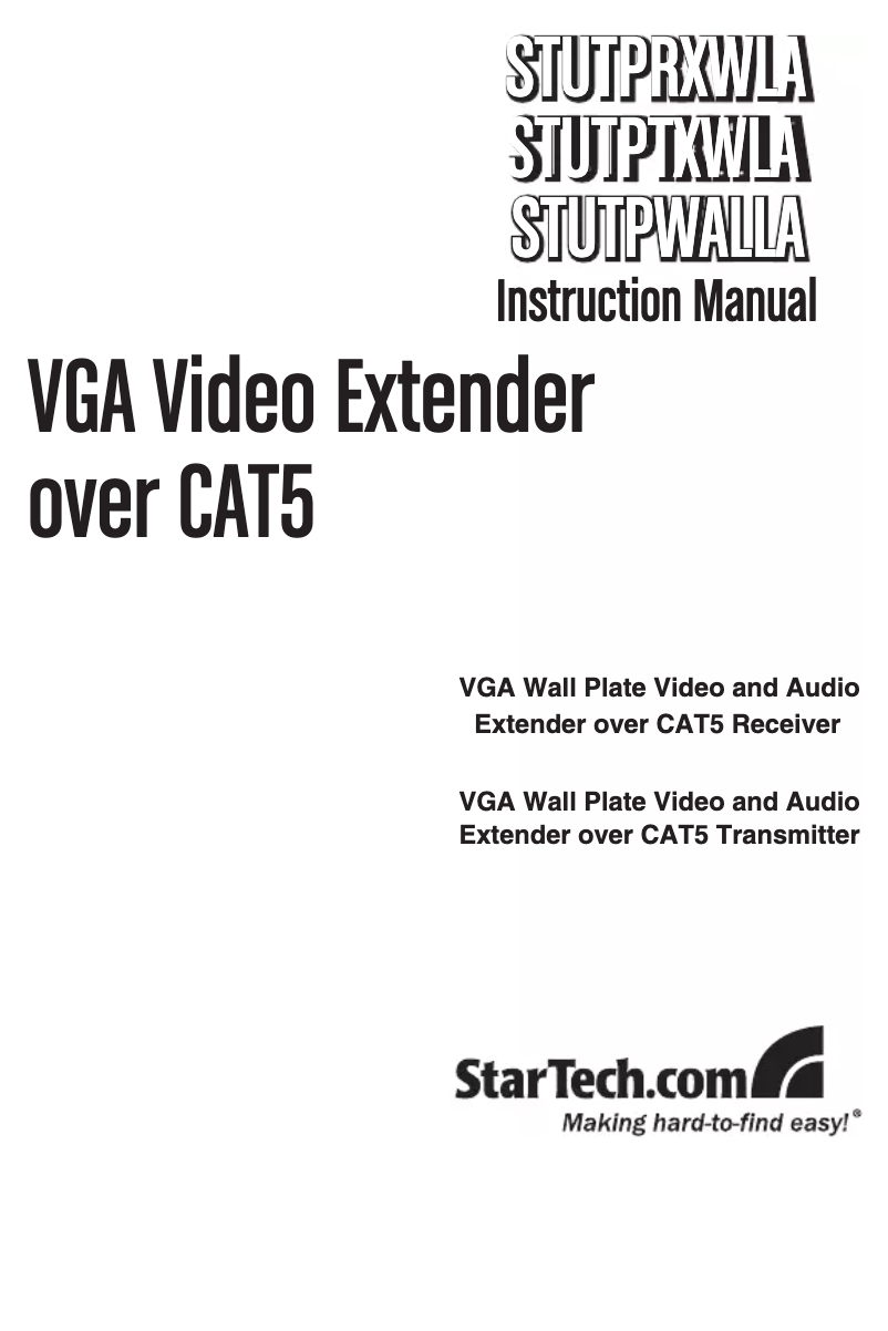 Page n°1 - Manuel utilisateur StarTech.com STUTPWALLA