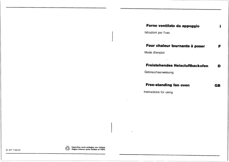 Page 1 de la notice Manuel utilisateur Smeg 100.700