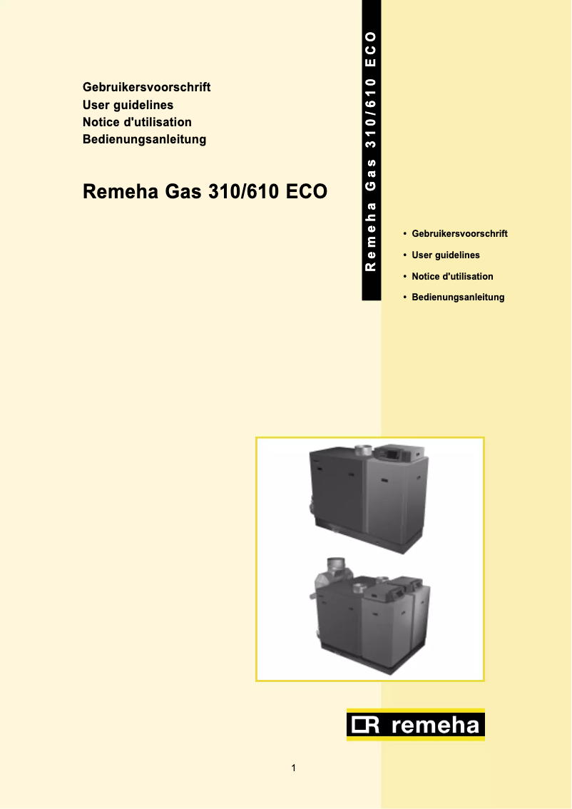 Página 1 del manual Manual de usuario Remeha Gas 610 ECO