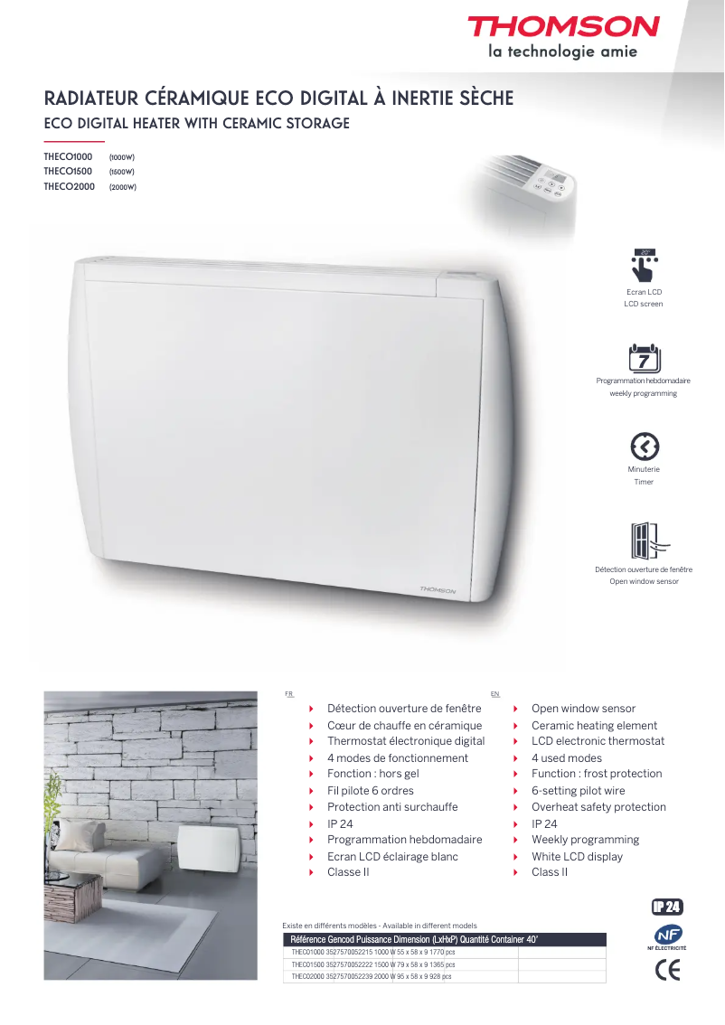 Image de la première page du manuel de l'appareil THECO1500N