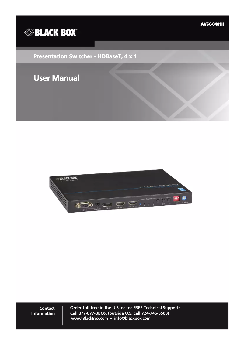 Image de la première page du manuel de l'appareil AVSC-0401H