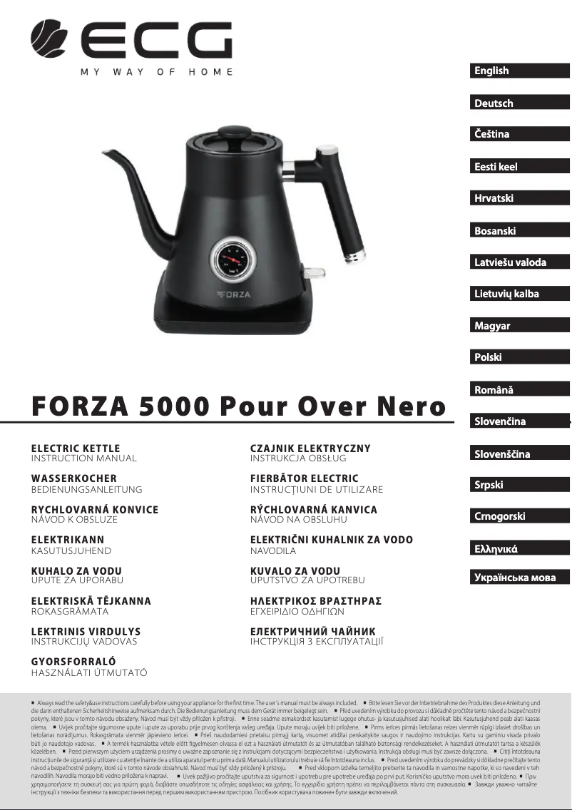 Page n°1 - Manuel utilisateur ECG Forza 5000 Pour over