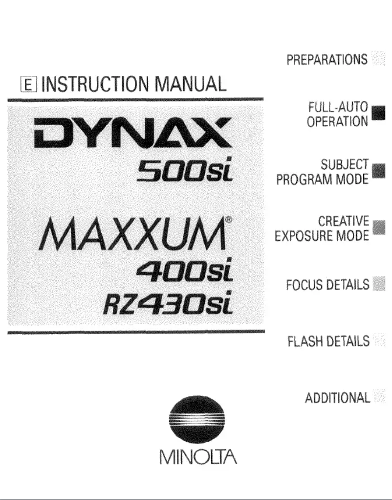 Image de la première page du manuel de l'appareil Dynax 500Si
