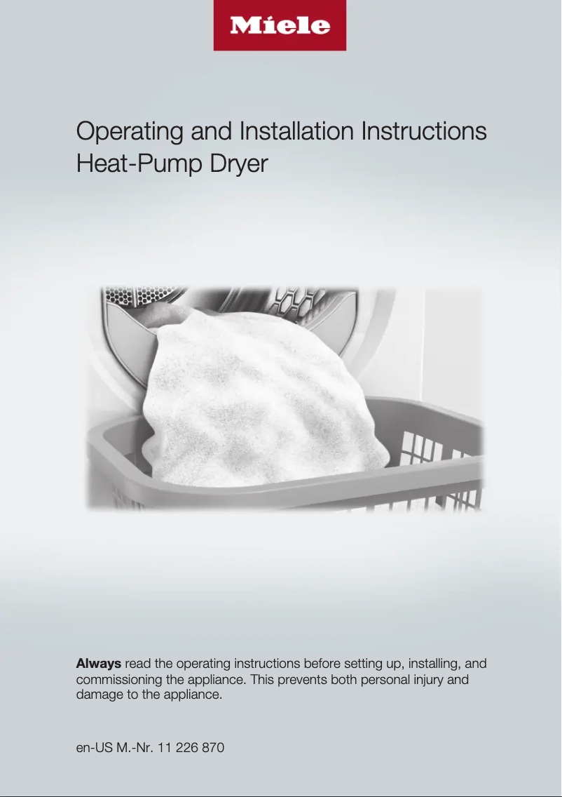 Page 1 de la notice Guide d'installation Miele PDR908HPWH