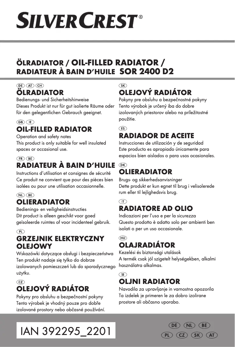 Page 1 de la notice Manuel utilisateur SilverCrest SOR 2600 B1
