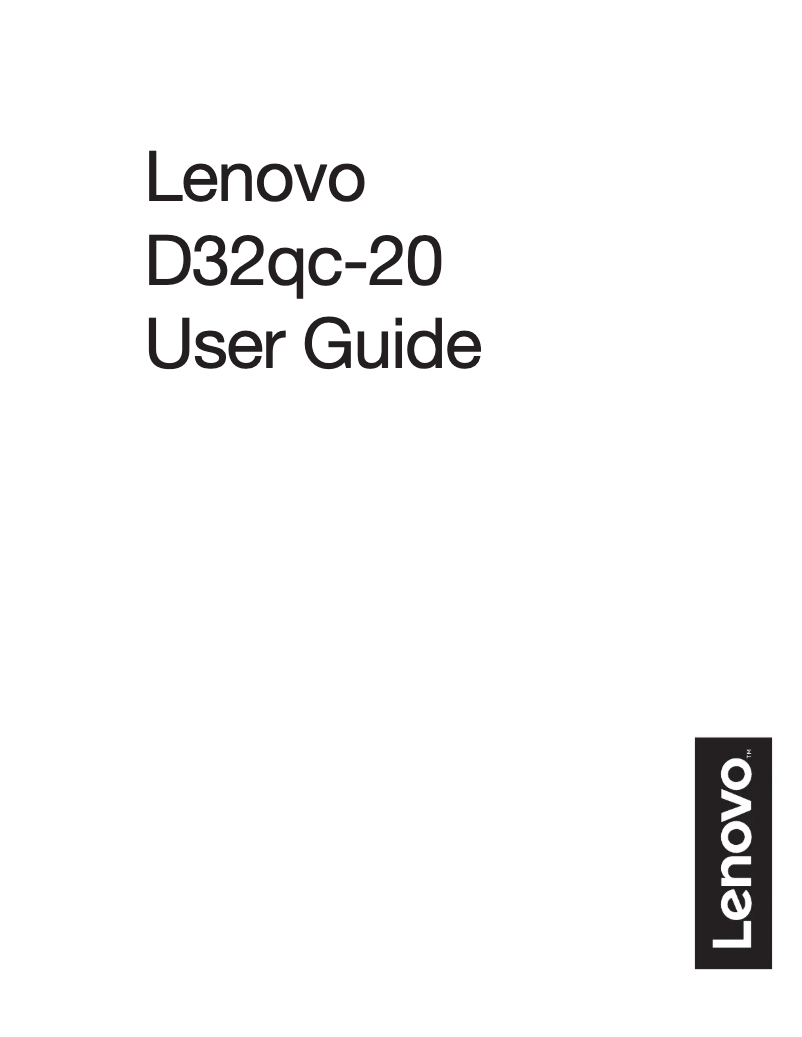 Page n°1 - Manuel utilisateur Lenovo D32qc-20