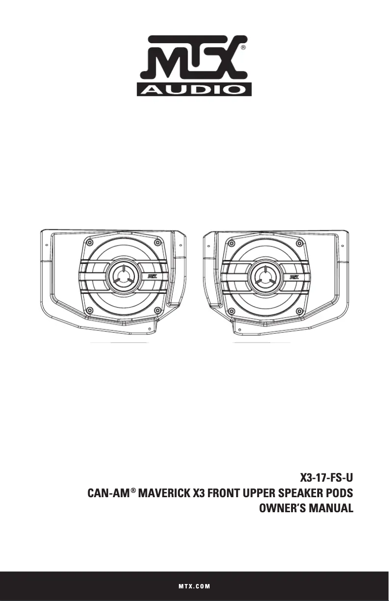 Page 1 de la notice Manuel utilisateur MTX Audio X3-17-FS-U