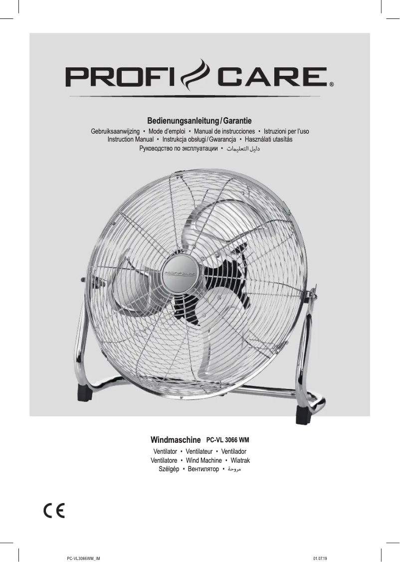Page n°1 - Manuel utilisateur ProfiCare PC-VL 3066